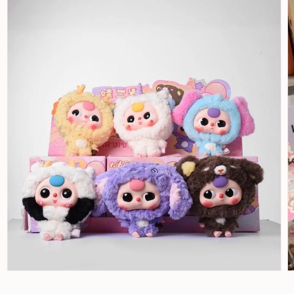 Baby Three Big Head Baby Zipper Bag • Full Case - 6 BLIND BOX - LARGE Plush🐣 - Picture 4 of 12